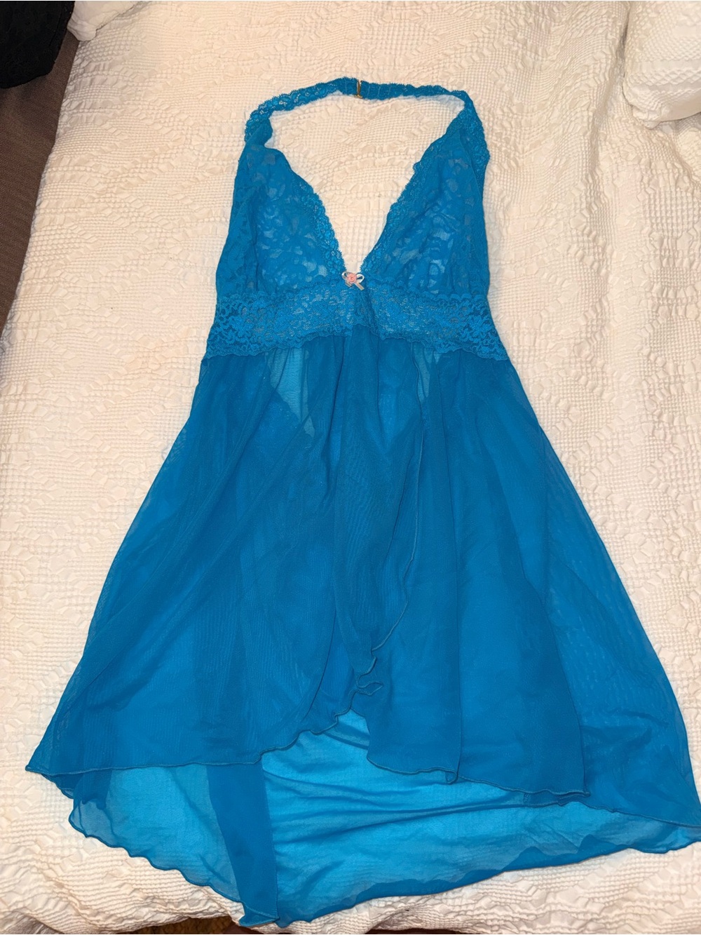 Victoria's Secret Teal Lace Halter Chemise